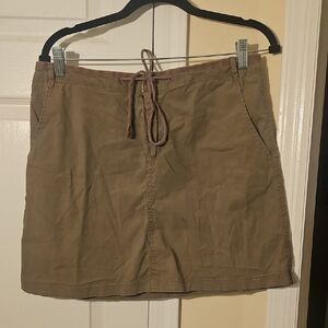 Eddie Bauer Tan Drawstring Mini Skirt